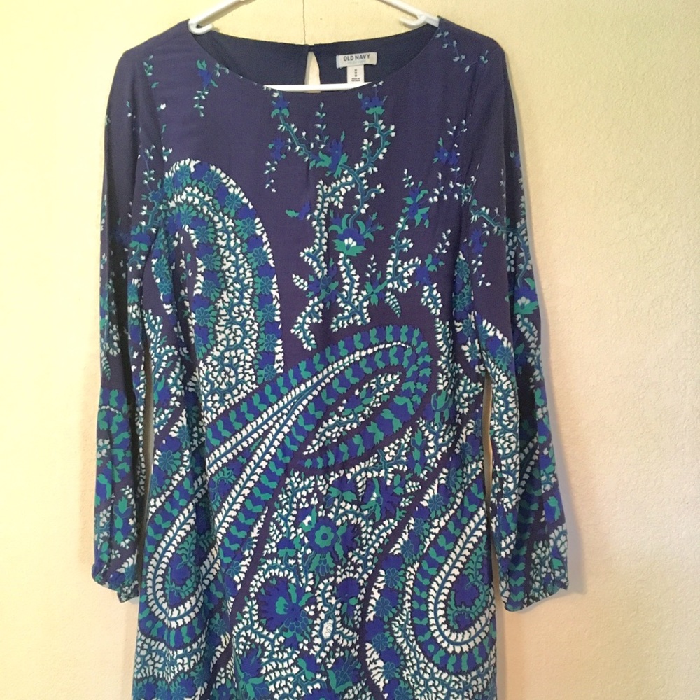 Old Navy dress blue paisley